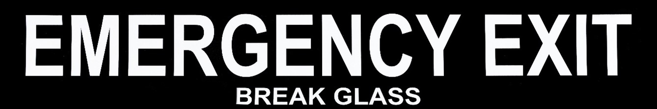Emergency Exit Black White Reflective